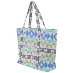 Multicolored Geometric Pattern Zip Up Canvas Bag by dflcprintsclothing