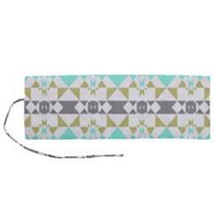 Multicolored Geometric Pattern Roll Up Canvas Pencil Holder (m) by dflcprintsclothing