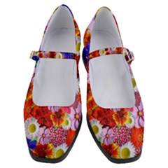 Multicolored Daisies Women s Mary Jane Shoes