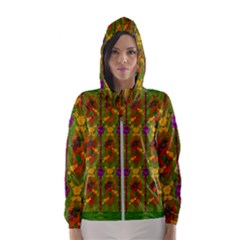 Sakura Blossoms Popart Women s Hooded Windbreaker by pepitasart