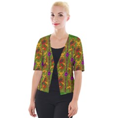 Sakura Blossoms Popart Cropped Button Cardigan by pepitasart