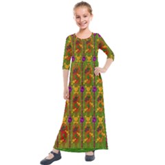 Sakura Blossoms Popart Kids  Quarter Sleeve Maxi Dress by pepitasart