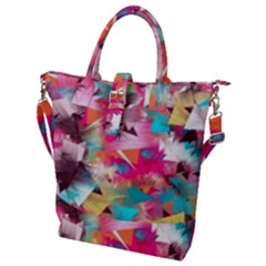 Color Pieces Buckle Top Tote Bag by Sparkle