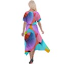 3d Color Swings Cross Front Sharkbite Hem Maxi Dress View2