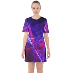 Fractal Flash Sixties Short Sleeve Mini Dress by Sparkle