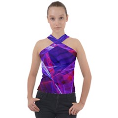 Fractal Flash Cross Neck Velour Top by Sparkle