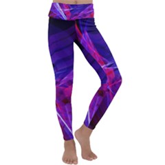 Fractal Flash Kids  Lightweight Velour Classic Yoga Leggings by Sparkle