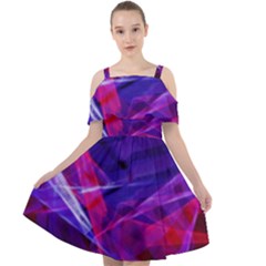 Fractal Flash Cut Out Shoulders Chiffon Dress