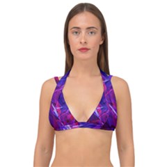 Fractal Flash Double Strap Halter Bikini Top