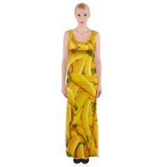 Geometric Bananas Thigh Split Maxi Dress by Sparkle