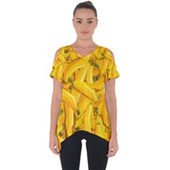 Geometric Bananas Cut Out Side Drop Tee by Sparkle