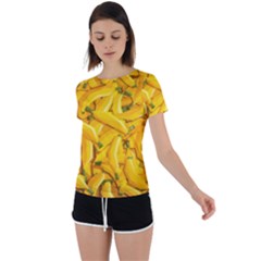 Geometric Bananas Back Circle Cutout Sports Tee