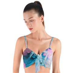 Colorful Beach Woven Tie Front Bralet