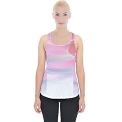 Pink Fractal Piece Up Tank Top by Sparkle