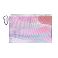 Pink Fractal Canvas Cosmetic Bag (large) by Sparkle