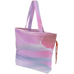 Pink Fractal Drawstring Tote Bag by Sparkle