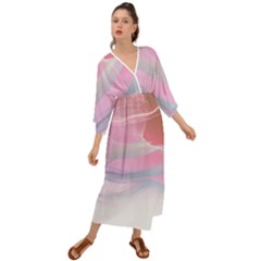 Pink Fractal Grecian Style  Maxi Dress by Sparkle