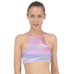 Pink Fractal Racer Front Bikini Top