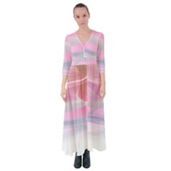 Pink Fractal Button Up Maxi Dress by Sparkle