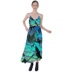 Digital Abstract Tie Back Maxi Dress