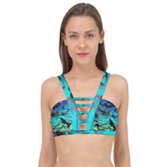 Digital Abstract Cage Up Bikini Top by Sparkle