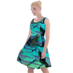 Digital Abstract Knee Length Skater Dress