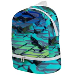 Digital Abstract Zip Bottom Backpack