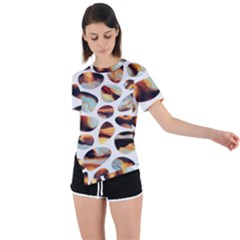 Gems Asymmetrical Short Sleeve Sports Tee