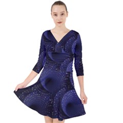 Fractal Sells Quarter Sleeve Front Wrap Dress by Sparkle