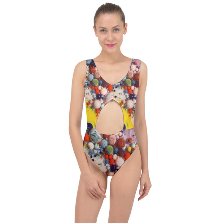 Colorful Choas Center Cut Out Swimsuit