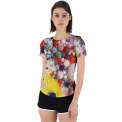 Colorful Choas Back Cut Out Sport Tee