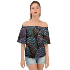 Fractal Sells Off Shoulder Short Sleeve Top by Sparkle