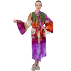 Poppy Flower Maxi Velour Kimono by Sparkle