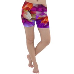 Poppy Flower Lightweight Velour Yoga Shorts by Sparkle