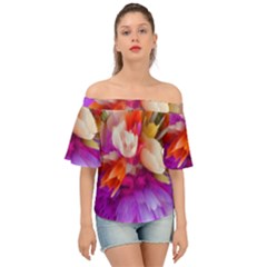 Poppy Flower Off Shoulder Short Sleeve Top by Sparkle