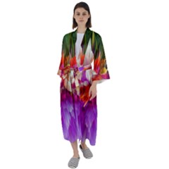 Poppy Flower Maxi Satin Kimono by Sparkle