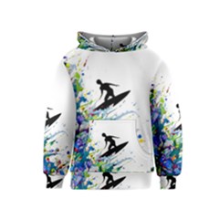 Nature Surfing Kids  Pullover Hoodie by Sparkle