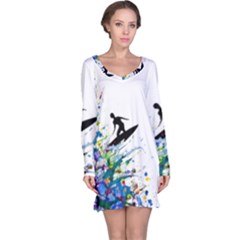 Nature Surfing Long Sleeve Nightdress by Sparkle