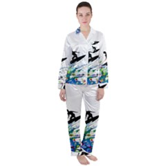 Nature Surfing Satin Long Sleeve Pyjamas Set by Sparkle