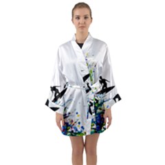 Nature Surfing Long Sleeve Satin Kimono by Sparkle