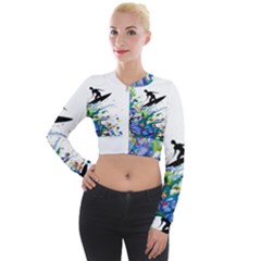 Nature Surfing Long Sleeve Cropped Velvet Jacket by Sparkle