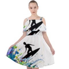 Nature Surfing Cut Out Shoulders Chiffon Dress