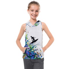 Nature Surfing Kids  Sleeveless Hoodie