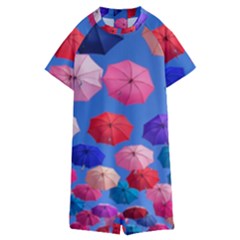 Rainbow Umbrella Kids  Boyleg Half Suit Swimwear by Sparkle