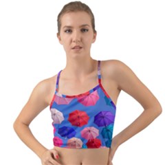 Rainbow Umbrella Mini Tank Bikini Top by Sparkle