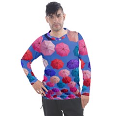 Rainbow Umbrella Men s Pique Long Sleeve Tee