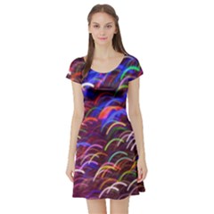 Fractal Rings Short Sleeve Skater Dress by Sparkle