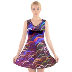 Fractal Rings V-neck Sleeveless Dress by Sparkle