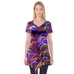 Fractal Rings Short Sleeve Tunic  by Sparkle