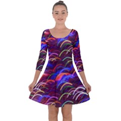 Fractal Rings Quarter Sleeve Skater Dress by Sparkle